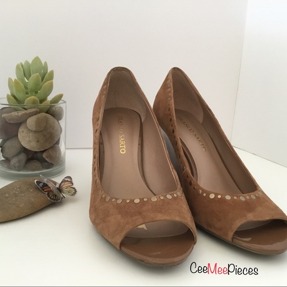 Franco Sarto “Glitzy” Brown Tan Wedge, Sz 10M - Picture 3 of 6